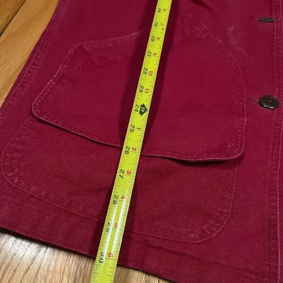 Womens Vintage LL Bean Chore Barn Coat T540 Red Made in USA Removable Wool Liner - Picture 8 of 15